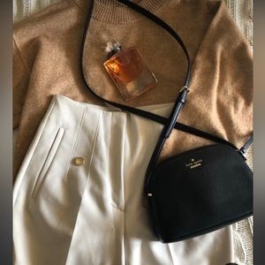 ZARA WHITE HIGH WAIST TROUSERS